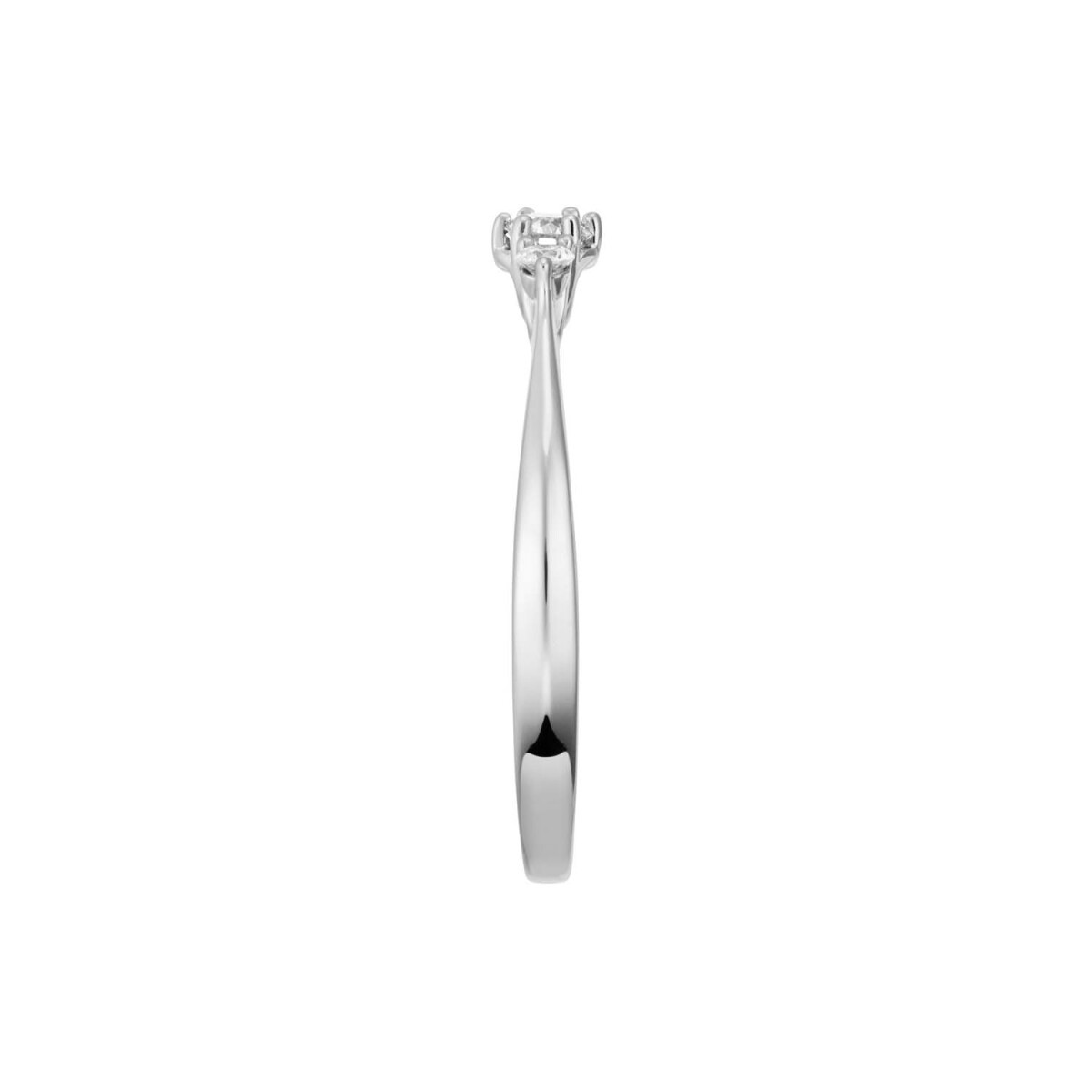 GLOW 214.3040LGD witgouden trilogy ring met lab diamant en hartjes 0.16 crt 4 mm breed