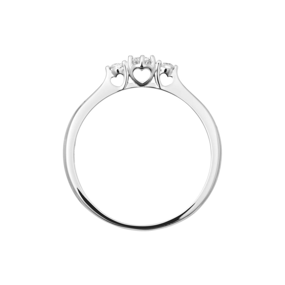 GLOW 214.3040LGD witgouden trilogy ring met lab diamant en hartjes 0.16 crt 4 mm breed