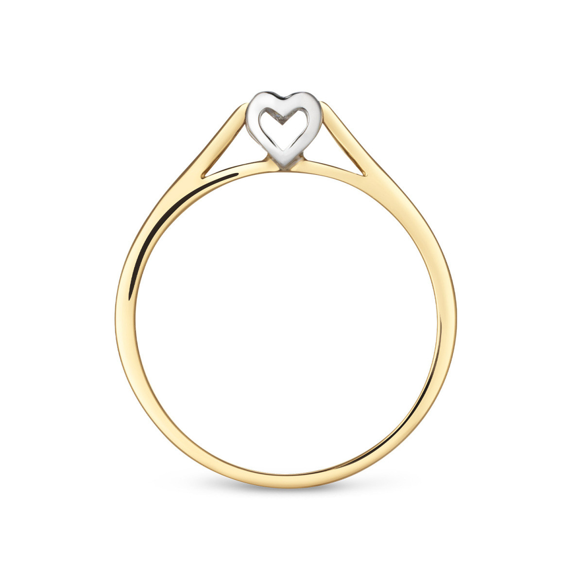 GLOW 214.5112 14-karaat gouden bicolor solitair ring diamant 0.08 crt 4 mm breed