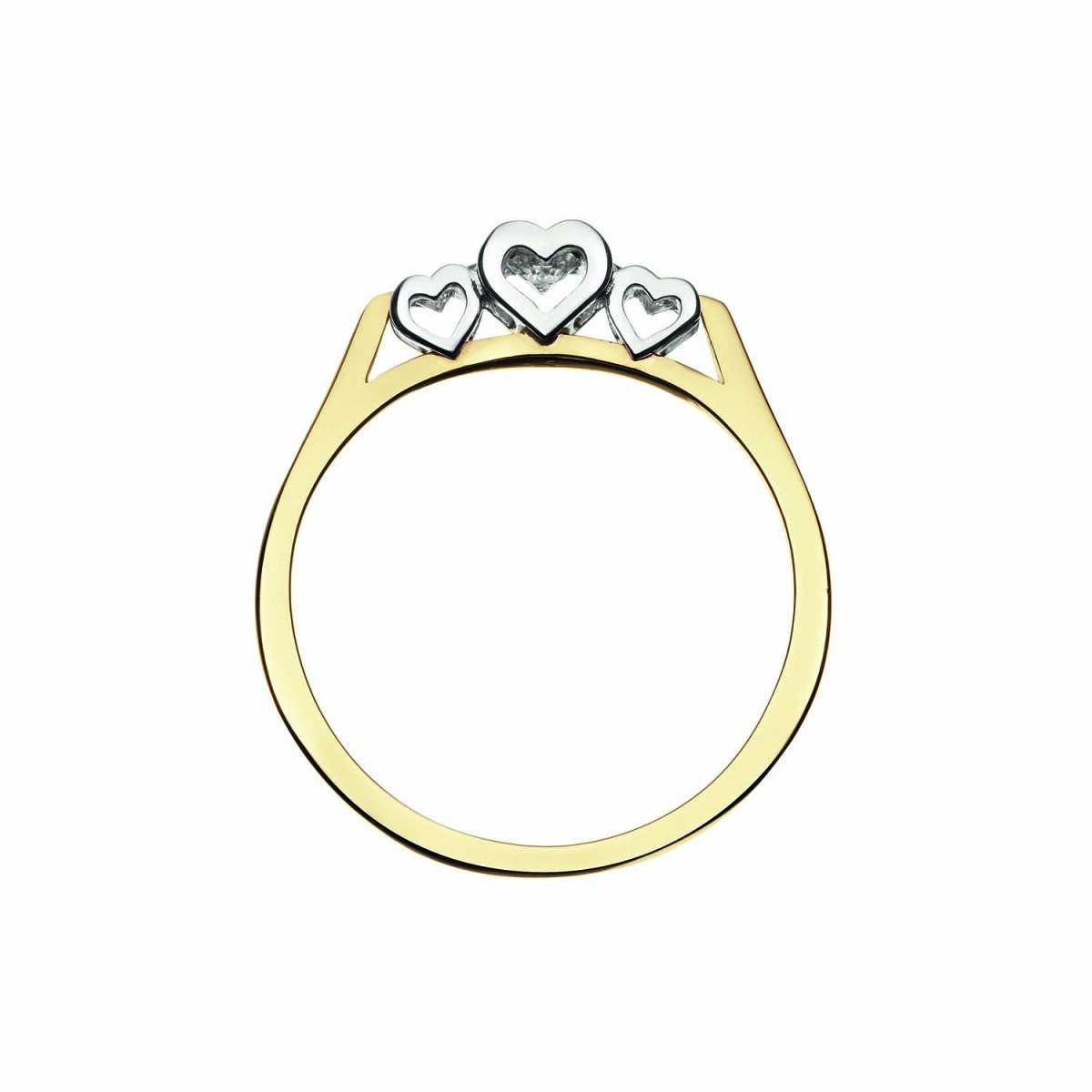 GLOW 214.5114LGD 14k gouden trilogy ring met lab grown diamanten 0.19 crt 3 mm breed