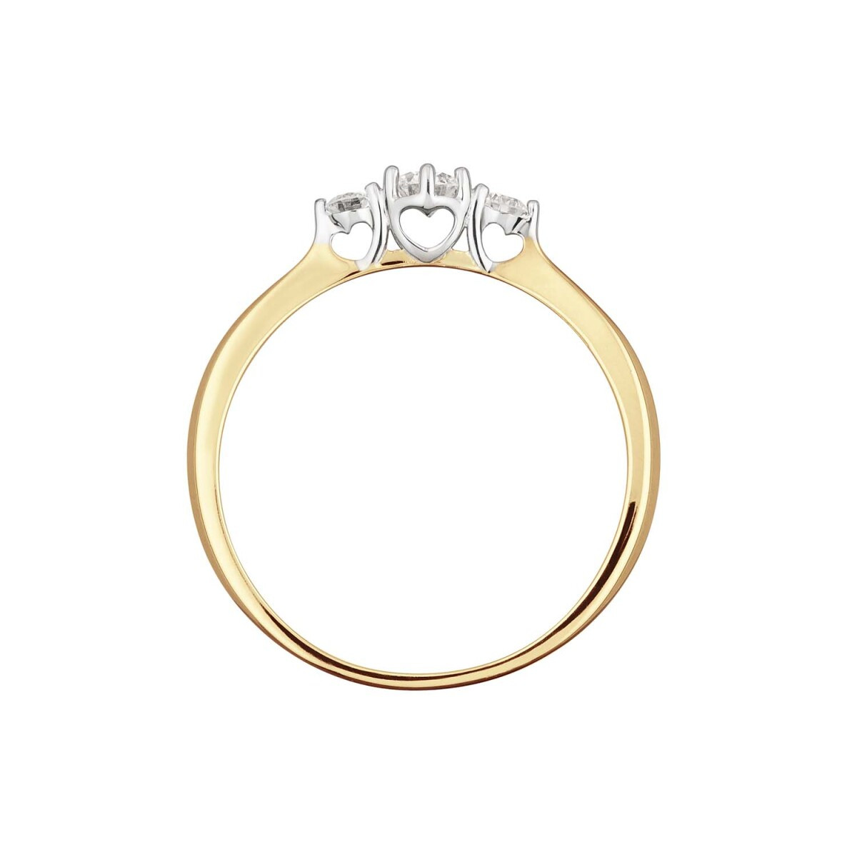 GLOW 214.6000LGD gouden trilogie ring met lab grown diamanten 0.16 crt 4 mm breed