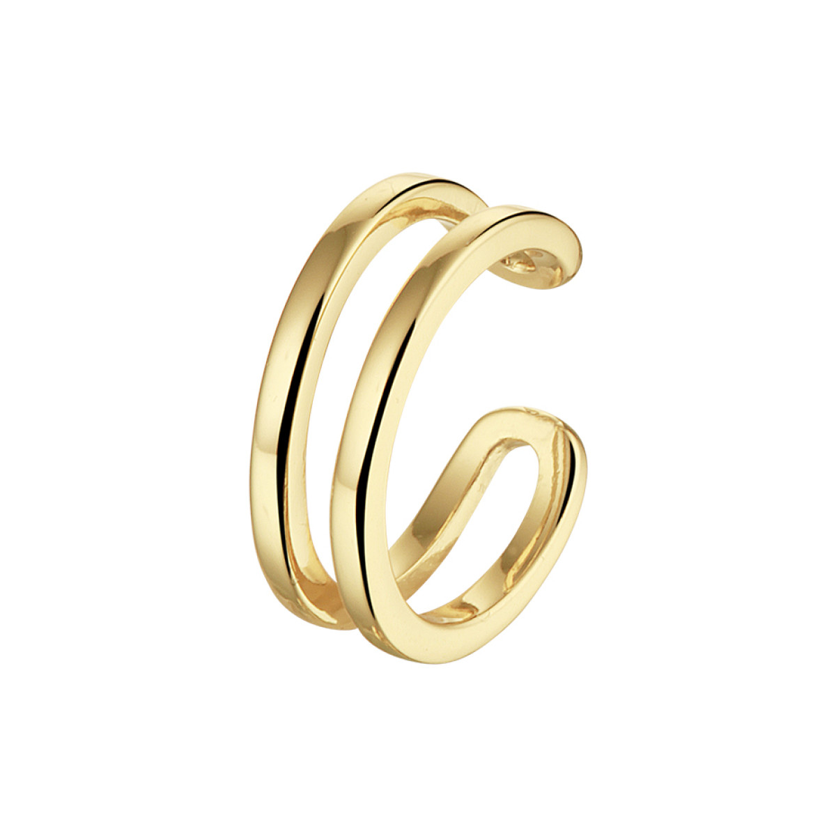 Gold plated earcuff twee lijnen