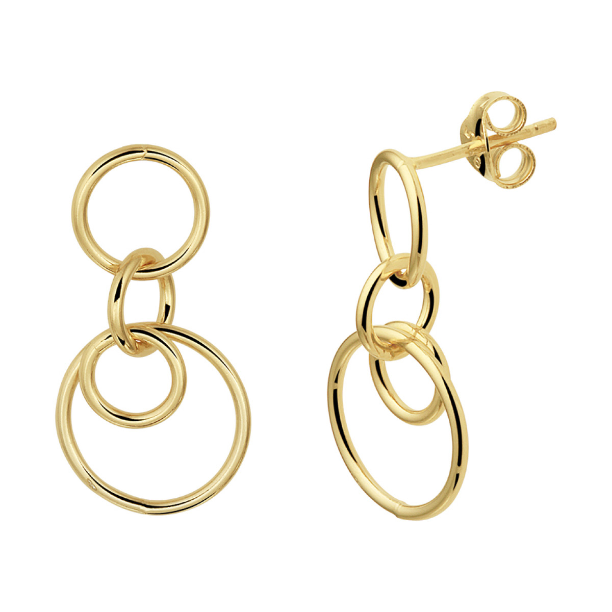 Oorhangers rondjes goud 
