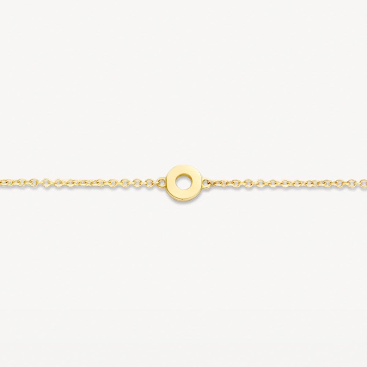 Blush 2201YGO gouden bedelarmband met cirkels 0.8 mm breed - Lengte 18 cm