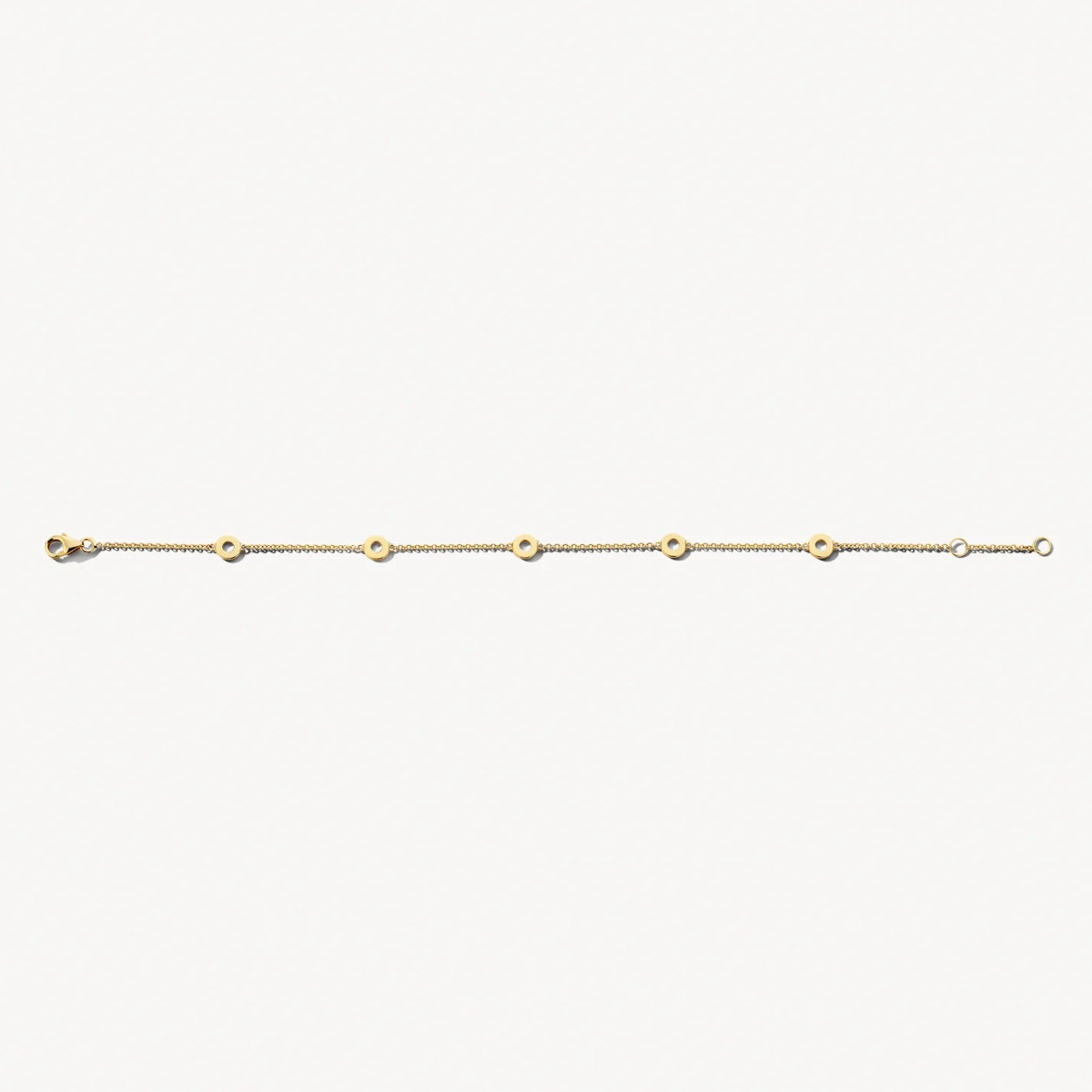 Blush 2201YGO gouden bedelarmband met cirkels 0.8 mm breed - Lengte 18 cm
