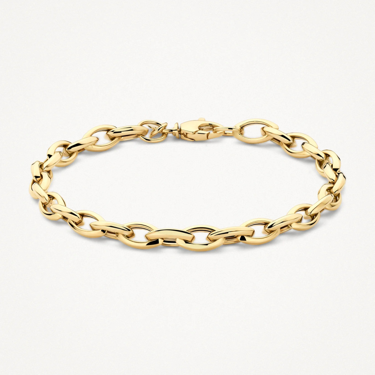 Blush 2263YGO gouden schakelarmband met jasseron schakels 5.4 mm breed - Lengte 18.5 cm
