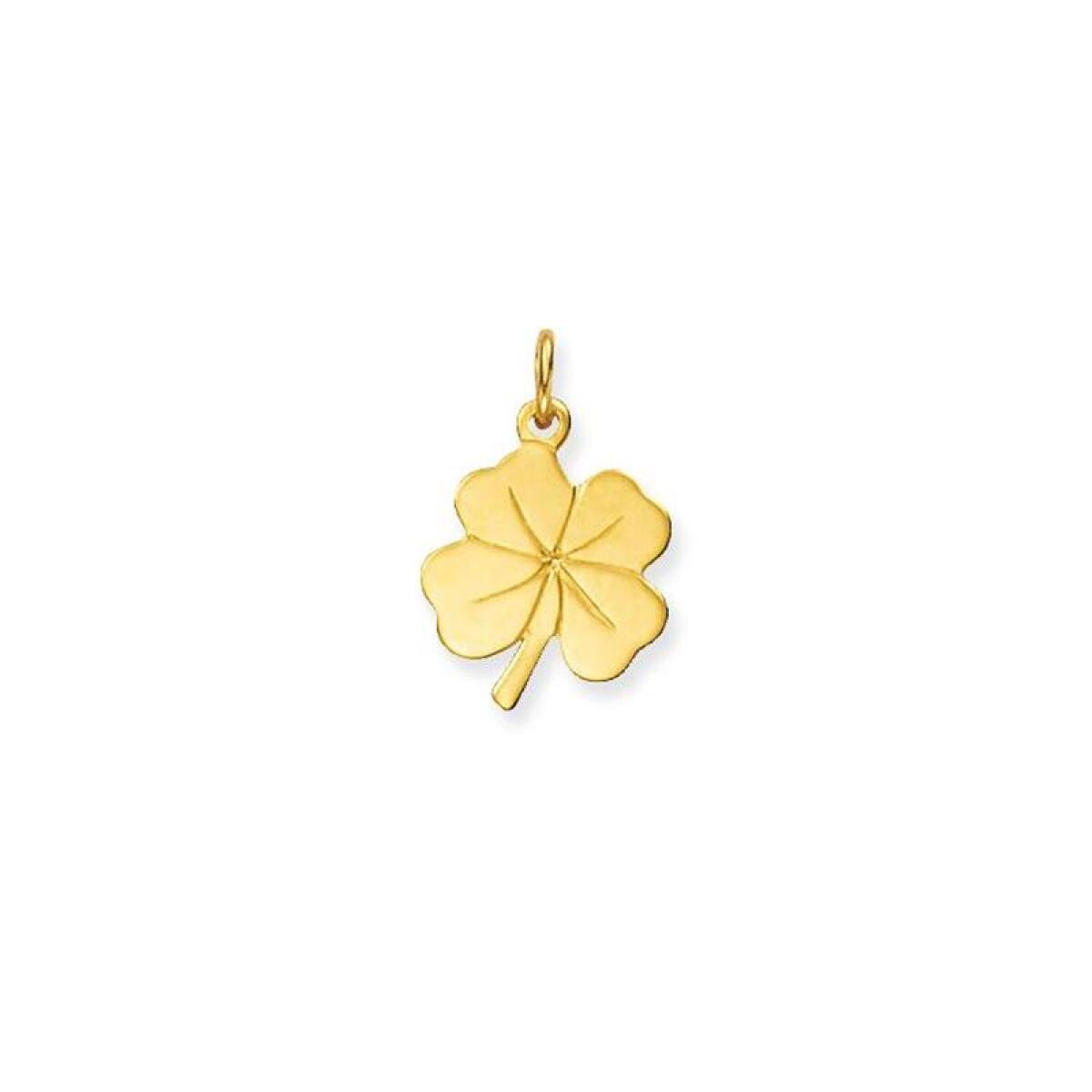 GLOW 230.0038.00 14-karaat gouden klavertje vier hanger met glanzende afwerking - Hoogte 18 mm