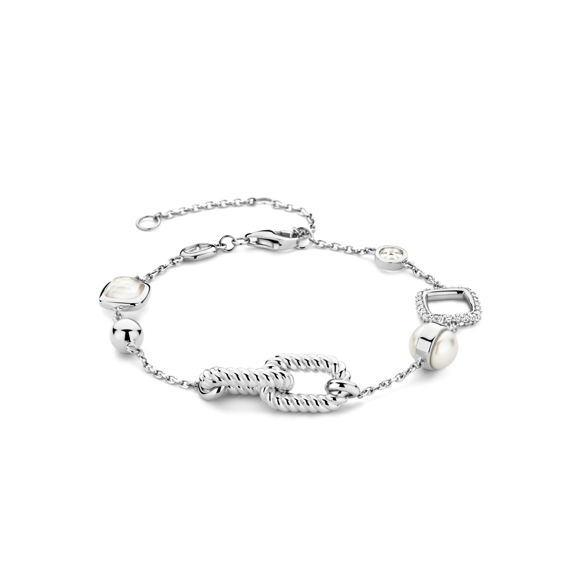 TI SENTO 23033ZI zilveren armband met diverse hangers - Lengte 16 cm, 18 cm, 20 cm