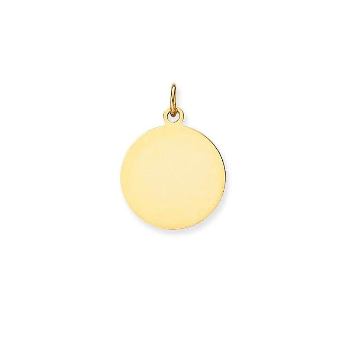 GLOW 242.0030.18 14-karaat gouden graveerhanger glanzend en rond - Diameter 18 mm