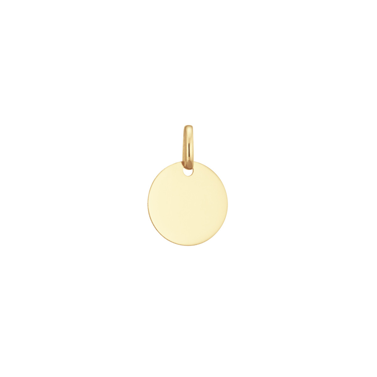 GLOW 242.0040.12 14-karaat gouden graveerhanger rond bolletje - Hoogte 16 mm