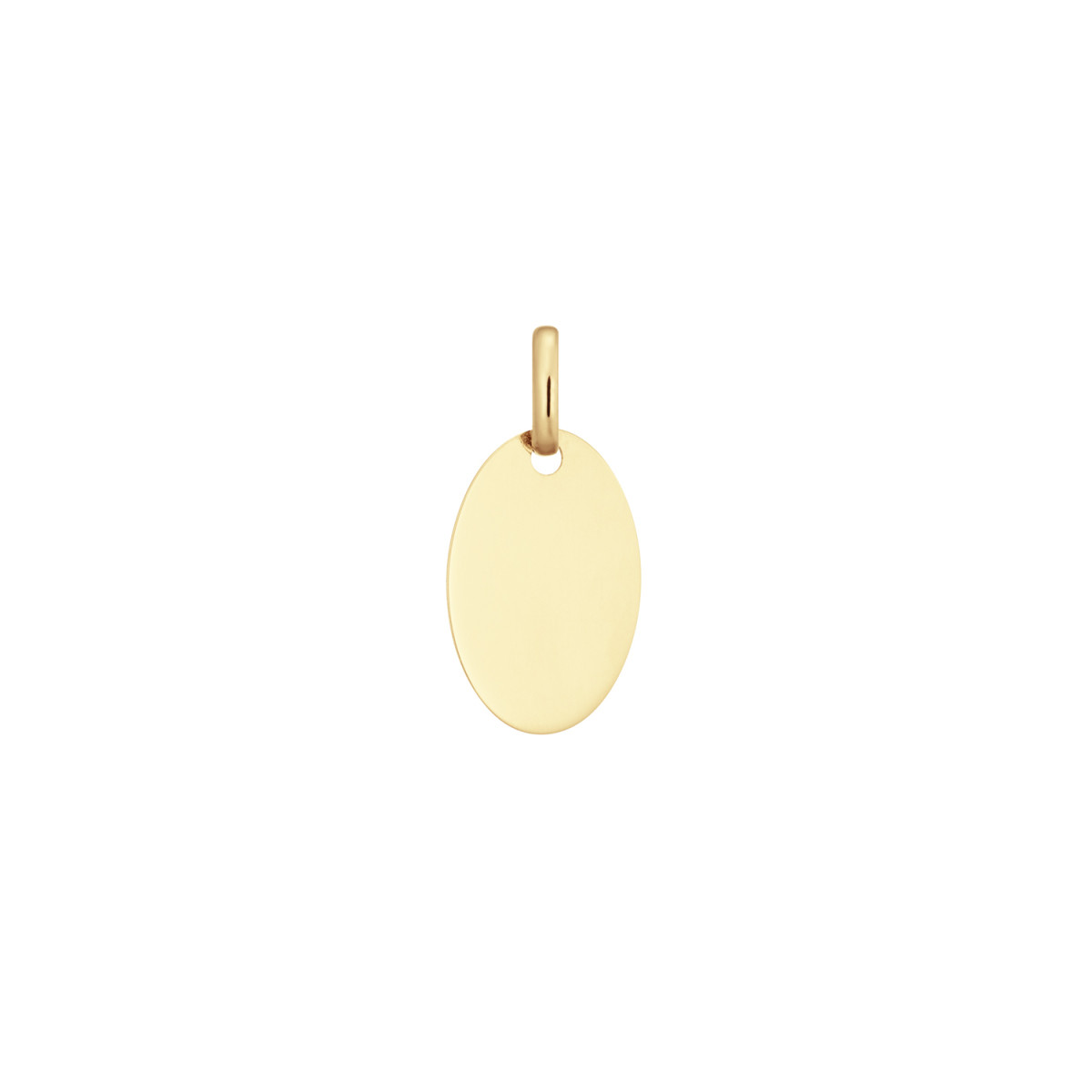 GLOW 242.0044.15 14-karaat gouden ovale graveerhanger glanzend 10 mm breed - Hoogte 15 mm