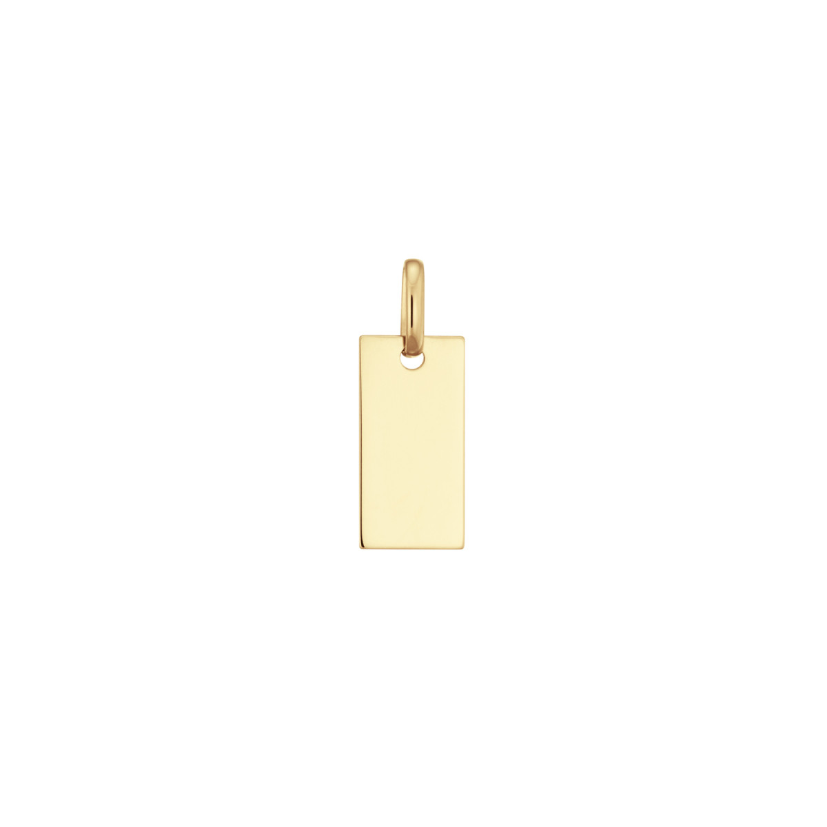GLOW 242.0046.14 14-karaat gouden rechthoekige graveerhanger zonder steen 7 mm breed - Hoogte 14 mm