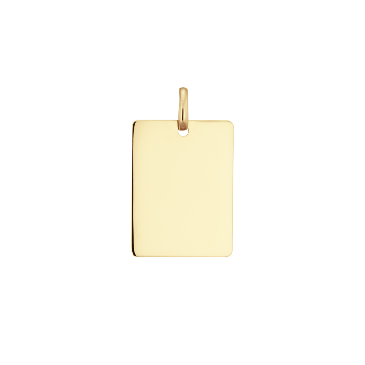 GLOW 242.0046.20 14-karaat gouden rechthoekige graveerhanger glanzend 15 mm breed - Hoogte 20 mm