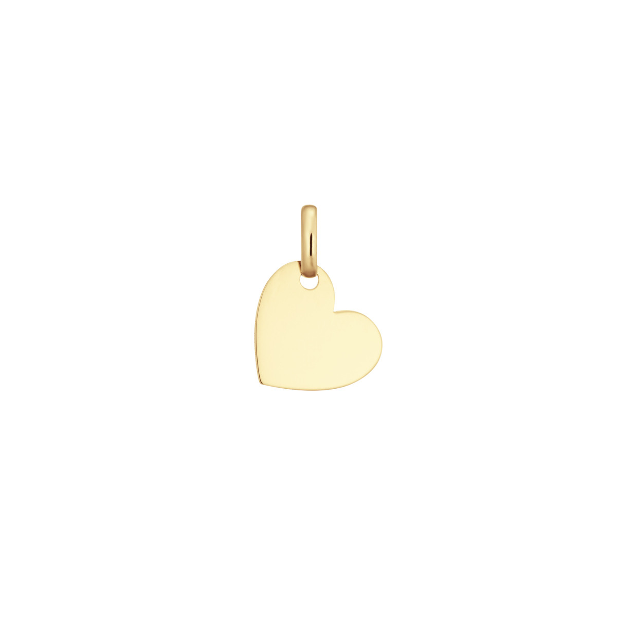 GLOW 242.0053.10 14-karaat gouden graveerbare hartjes hanger glanzend oppervlak 12 mm breed - Hoogte 10 mm