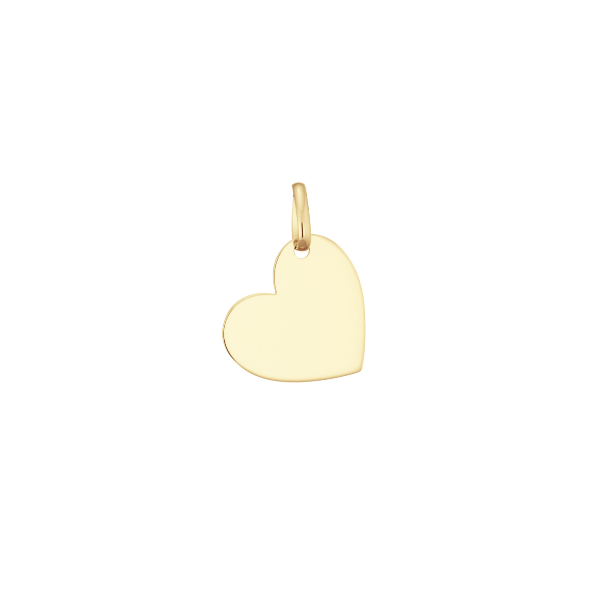 GLOW 242.0053.13 14-karaat gouden graveerbare hartjes hanger met glanzende afwerking 14 mm breed - Hoogte 13 mm