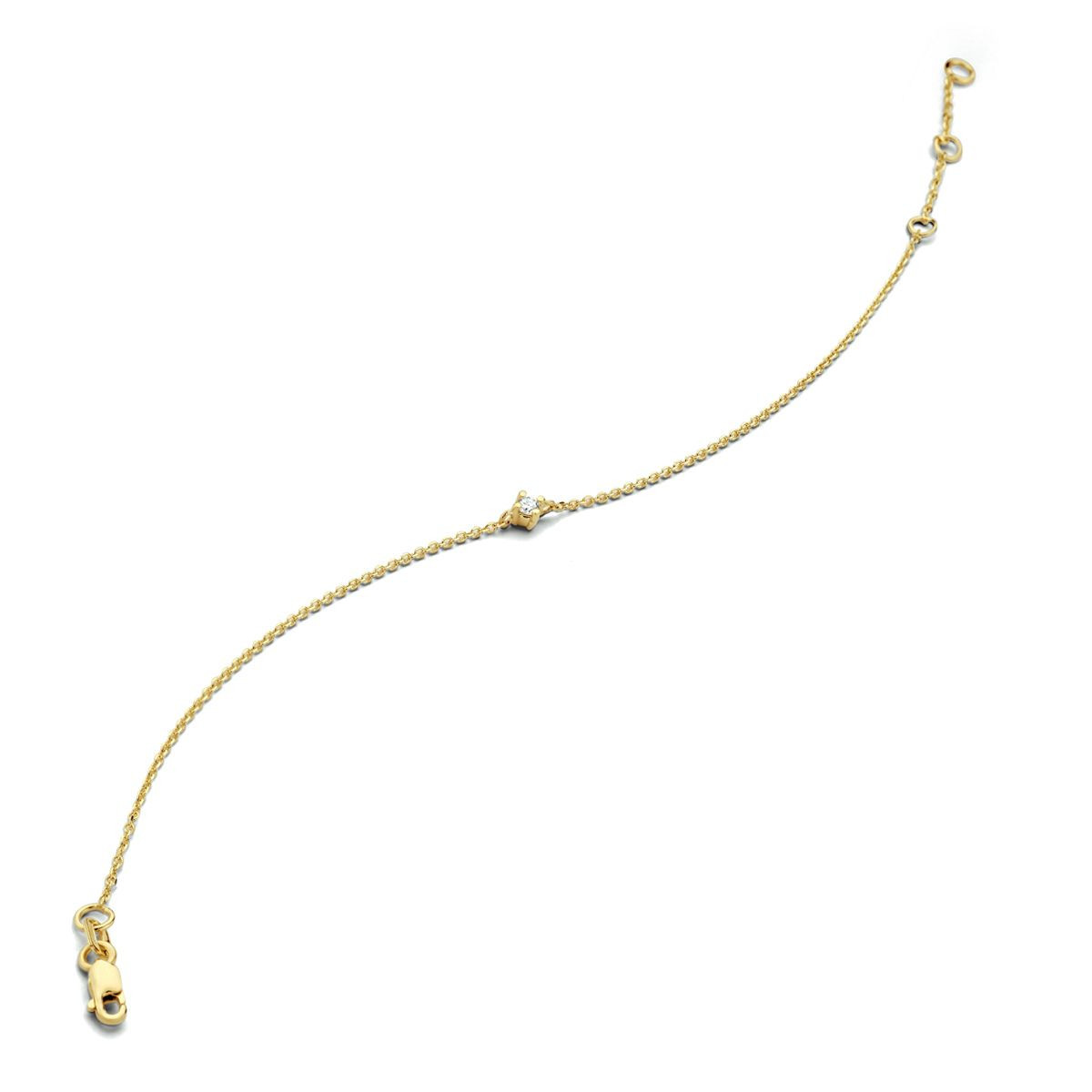 Gouden armband met diamanten 15.5 -17 -18.5 cm