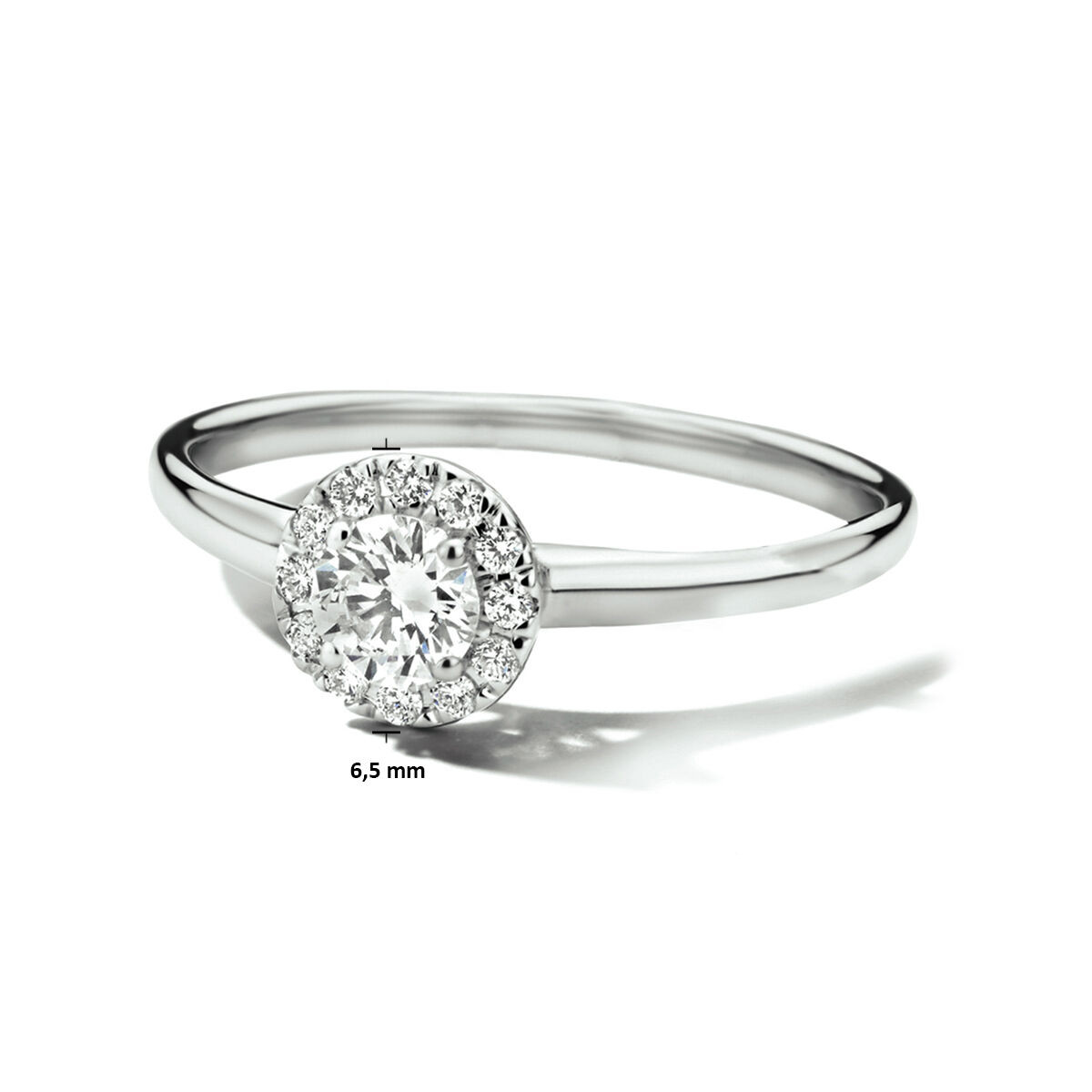 Witgouden ring met made diamond 16.50-18.50 mm