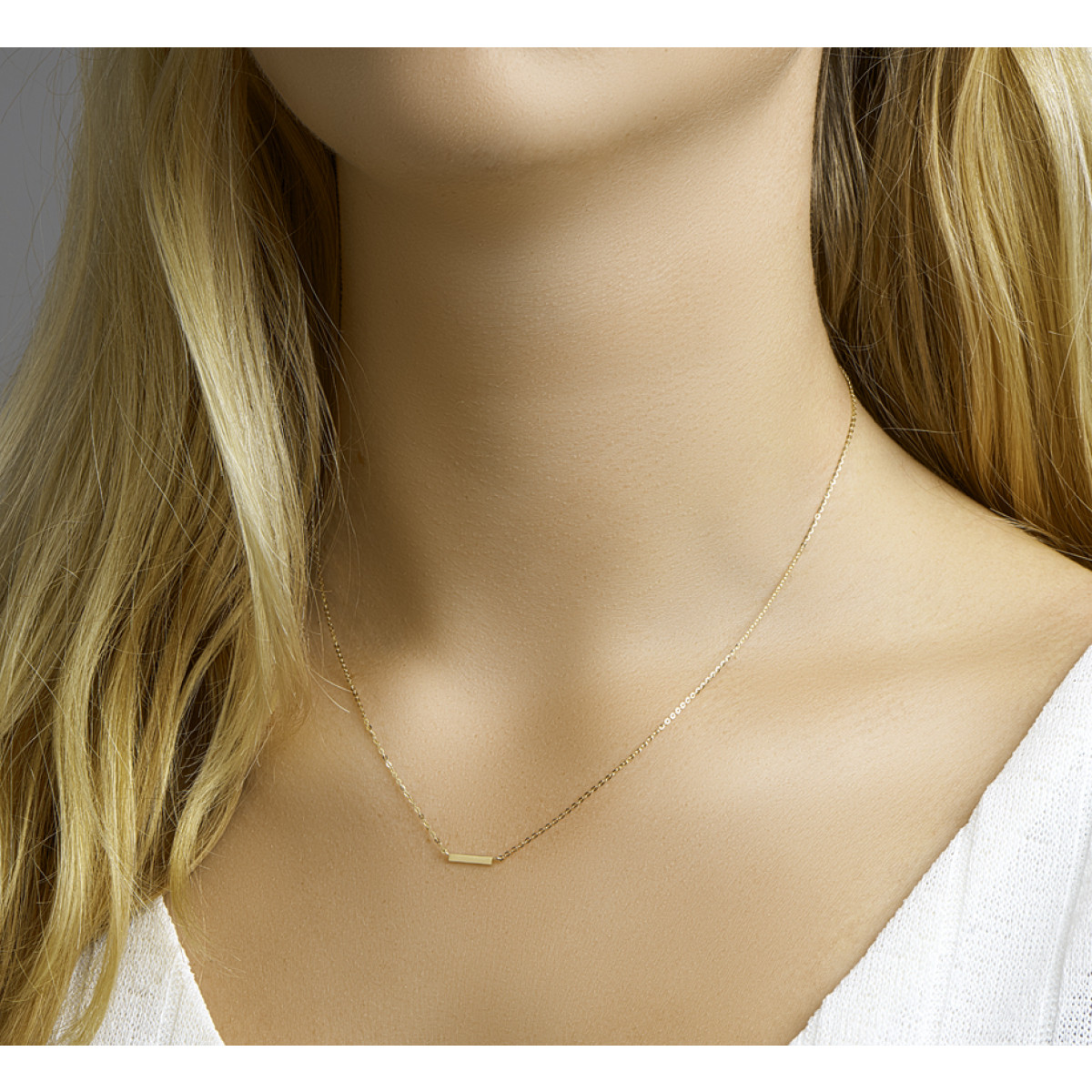 Gouden bar ketting 9.5 mm