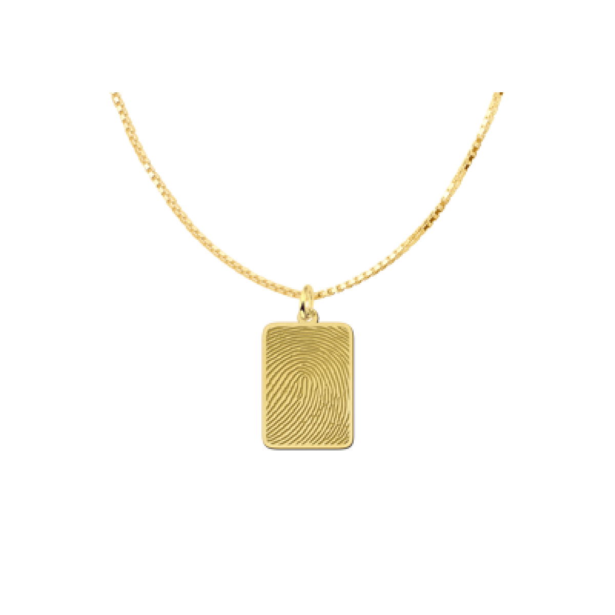 Gouden dogtag met vingerafdruk - 15.5 x 25.5 mm - Names4ever