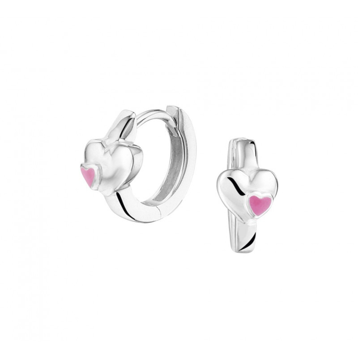 Mooie creolen zilver met emaille 5.5 mm breed