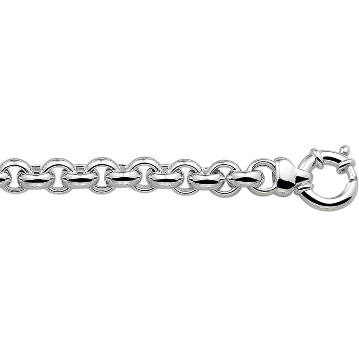 Zilveren ketting jasseron gerhodineerd 10 mm - Lengte 50 cm
