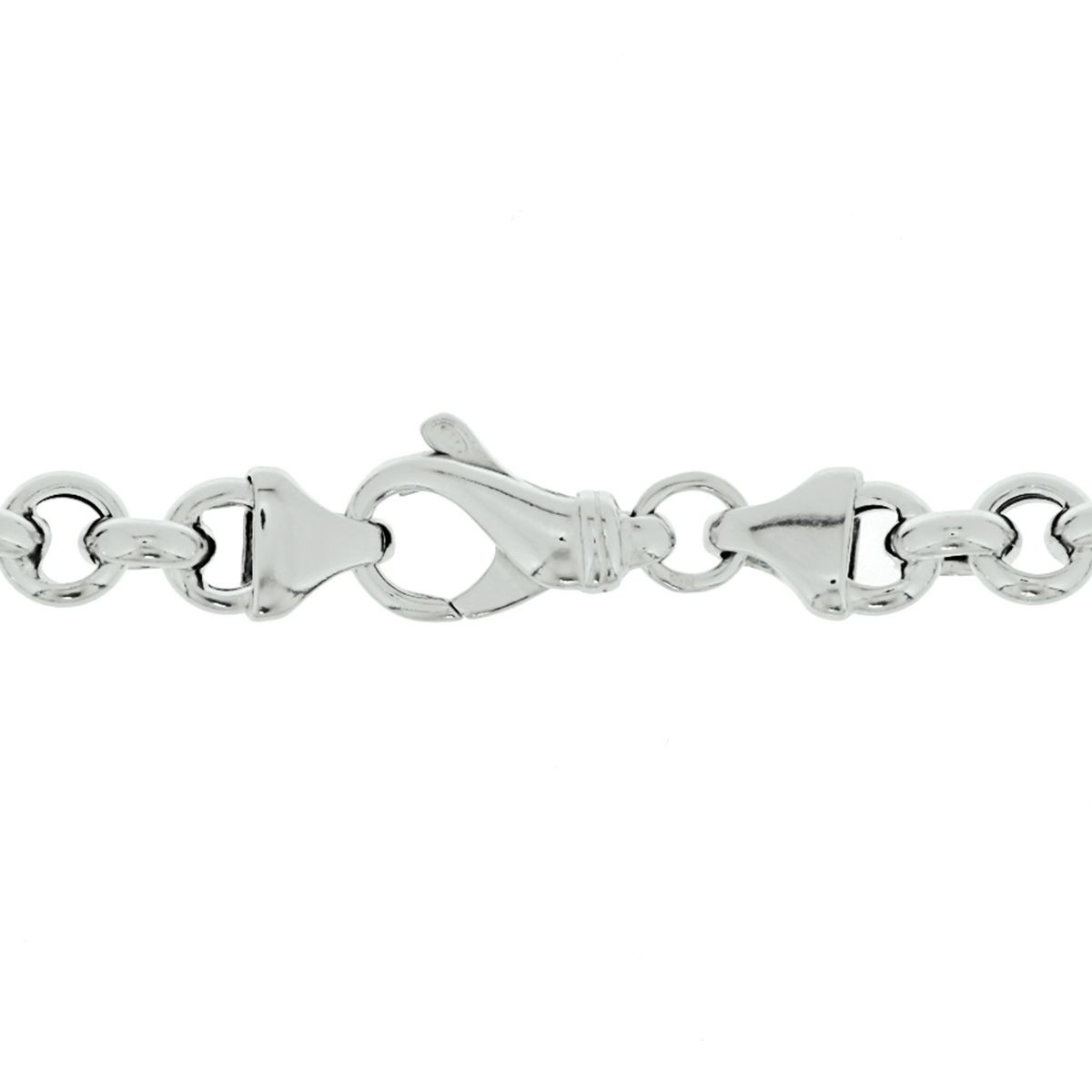 Jasseron ketting zilver 7 mm 45 cm karabijnslot gerhodineerd