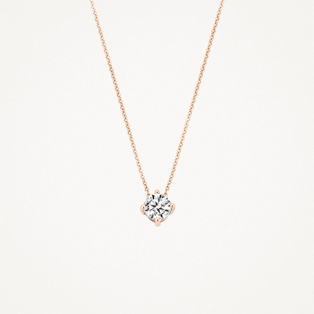 Blush 3057RZI roségouden ketting met briljant geslepen zirkonia 4 mm - Lengte 42 cm