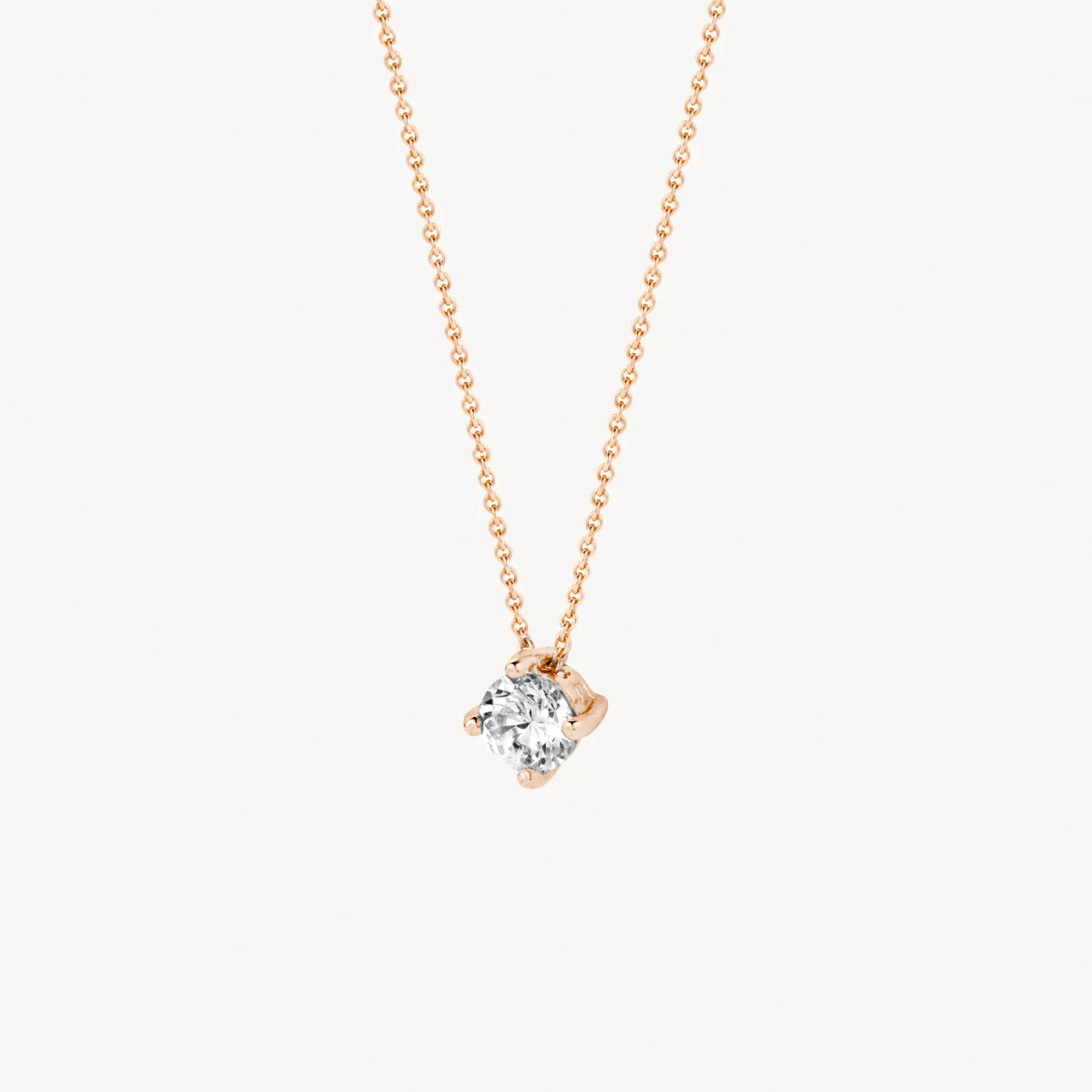 Blush 3057RZI roségouden ketting met briljant geslepen zirkonia 4 mm - Lengte 42 cm