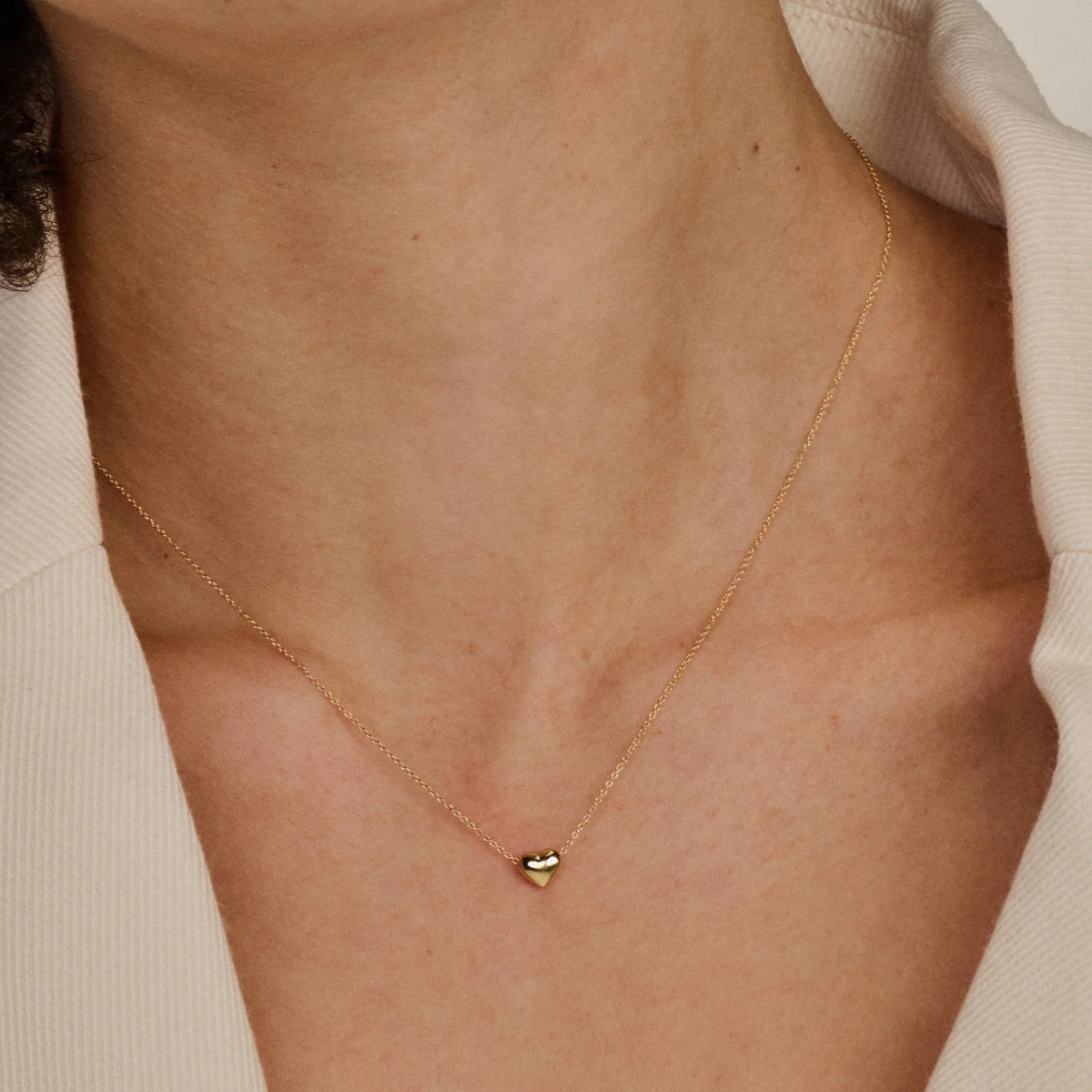 Blush 3062YGO gouden ketting met hanger glanzend hartje 5.7 mm - Lengte 42 cm