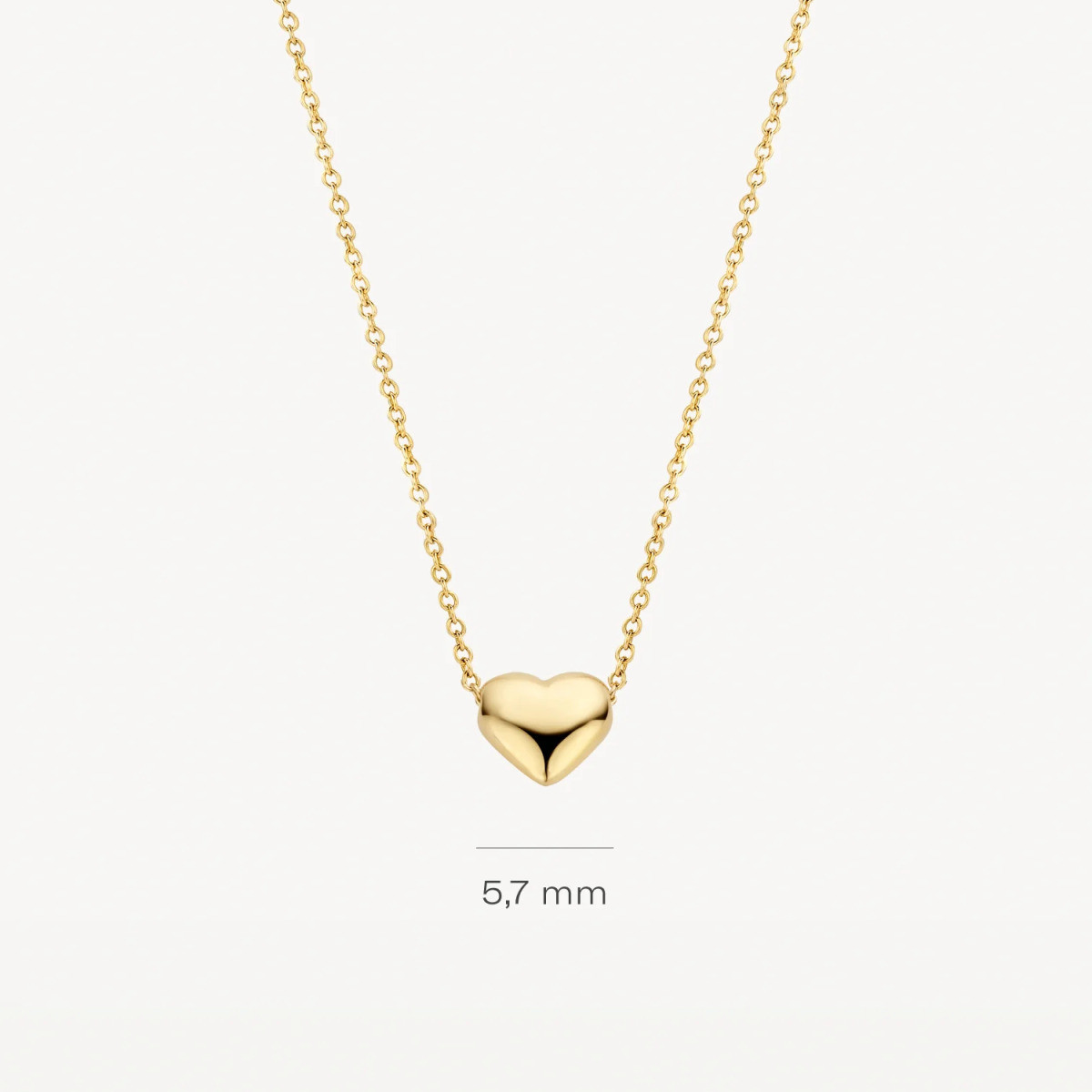 Blush 3062YGO gouden ketting met hanger glanzend hartje 5.7 mm - Lengte 42 cm