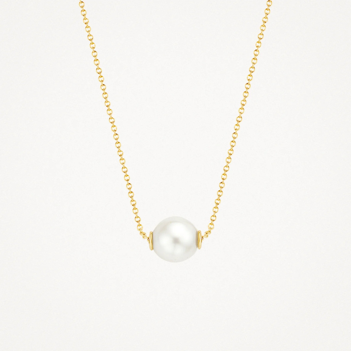 Blush 3076YPW gouden ketting met ronde parel hanger 6 mm - Lengte 42 cm