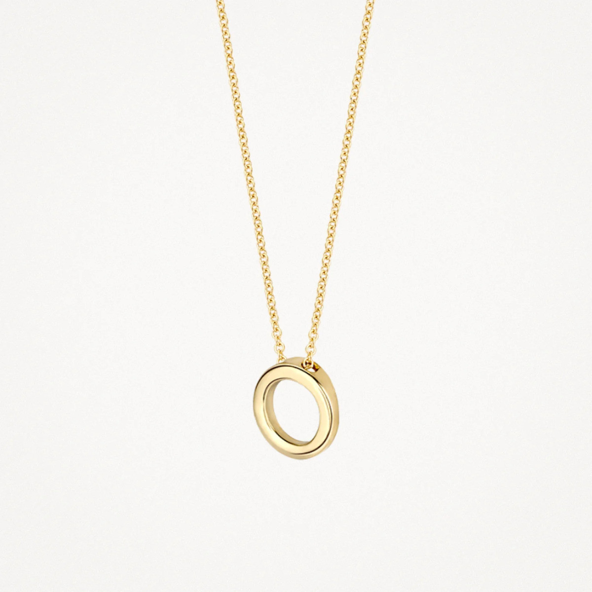 Blush 3083YGO gouden ketting met ronde hanger 7.2 mm - Lengte 42 cm