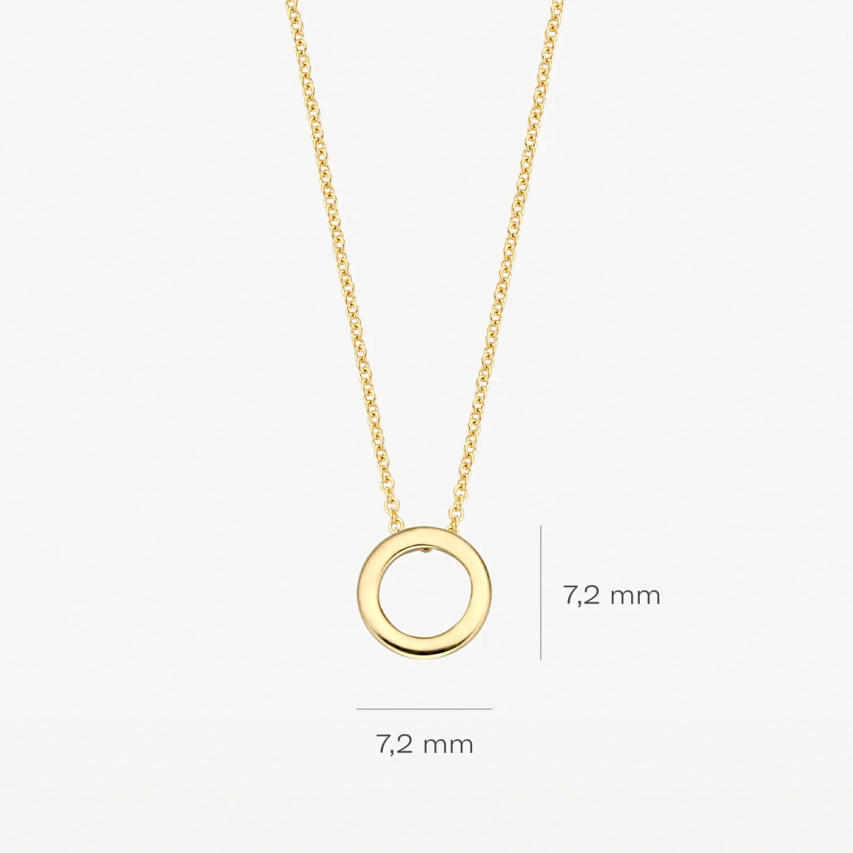Blush 3083YGO gouden ketting met ronde hanger 7.2 mm - Lengte 42 cm