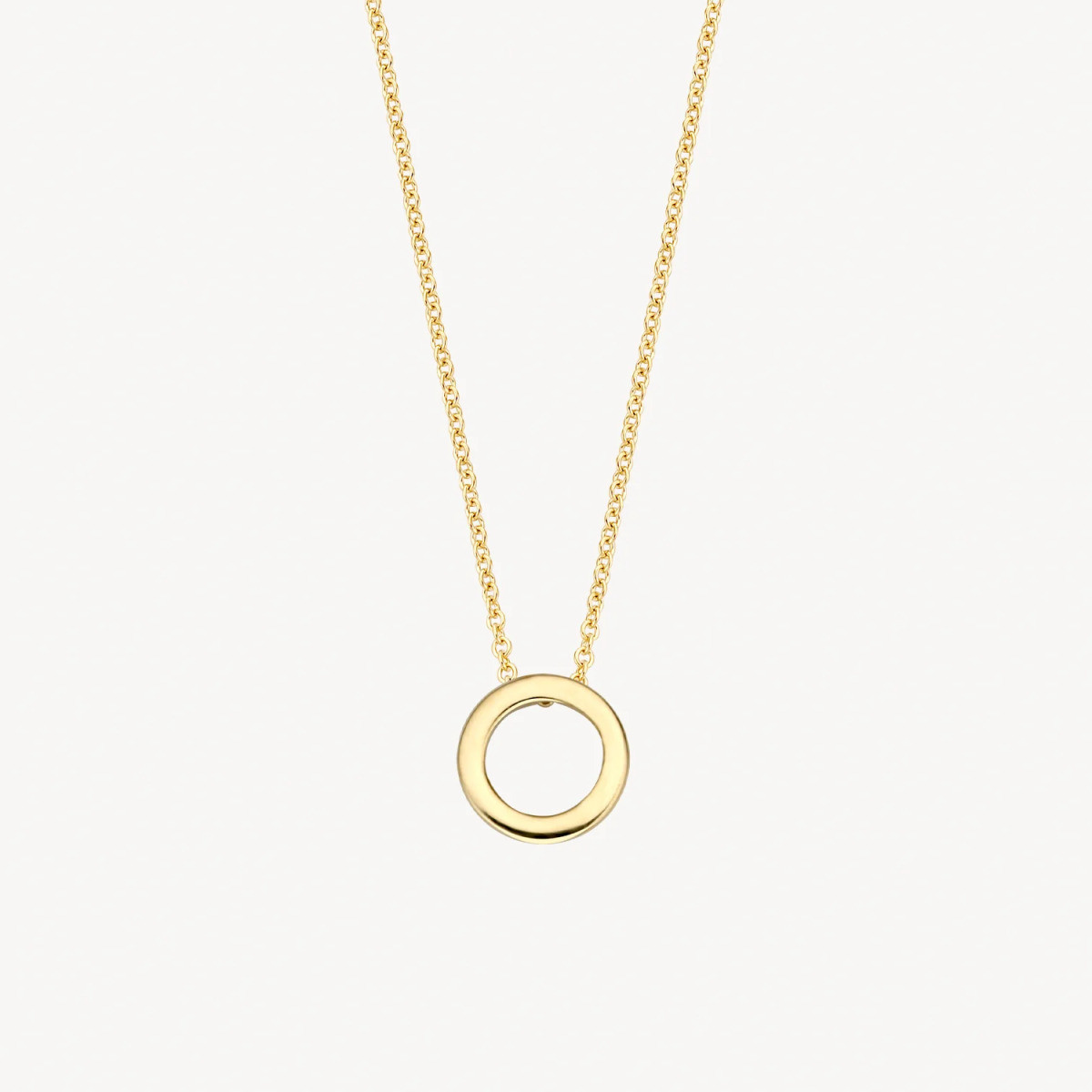 Blush 3083YGO gouden ketting met ronde hanger 7.2 mm - Lengte 42 cm