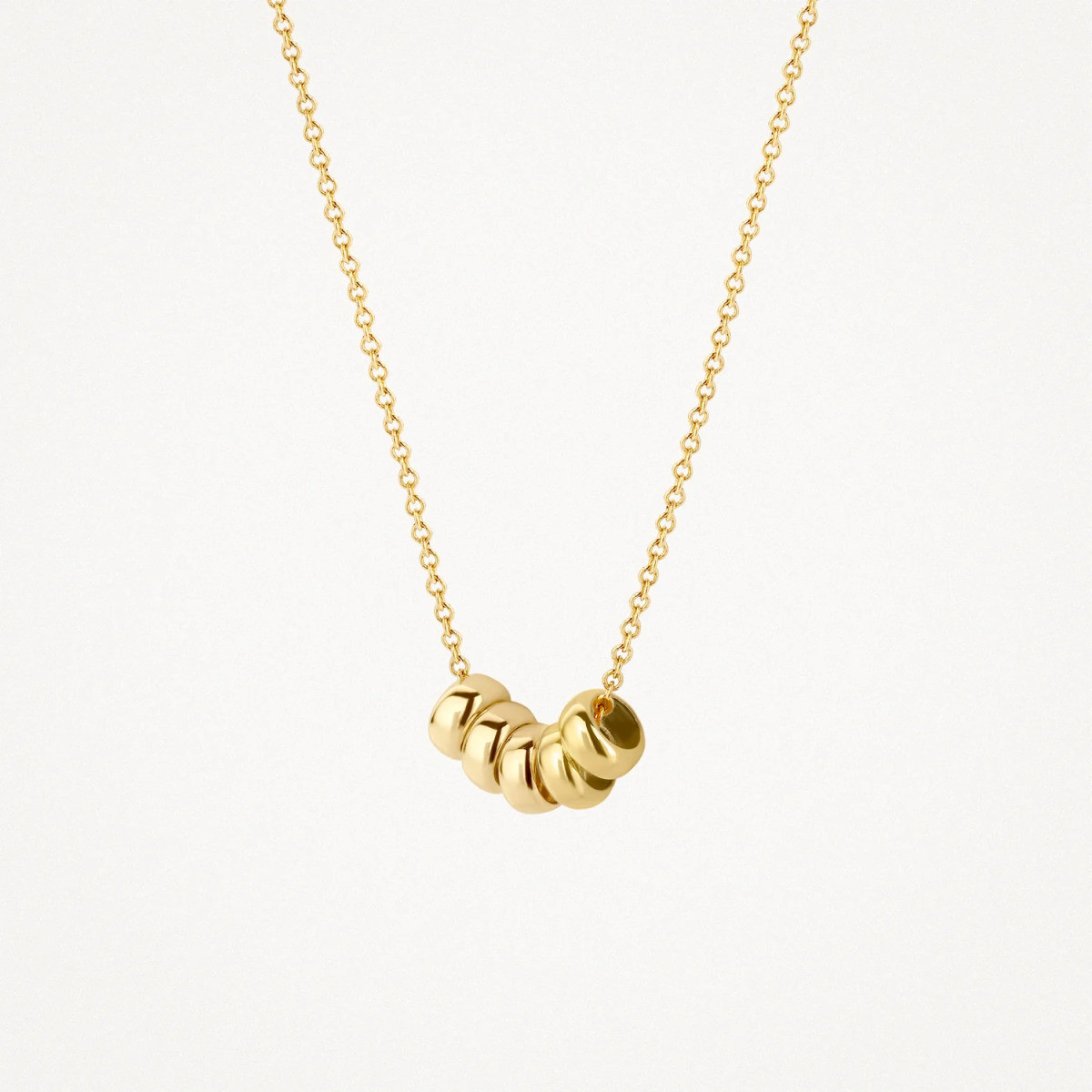 Blush 3087YGO gouden ketting met vijf cirkels 9 x 3.75 mm - Lengte 42 cm
