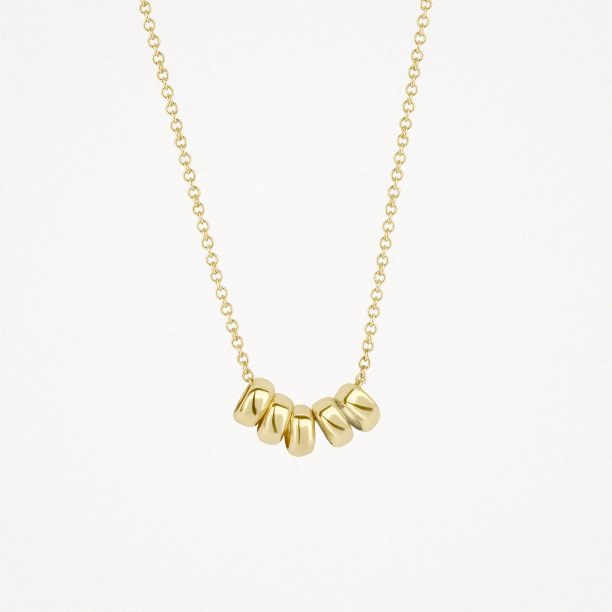 Blush 3087YGO gouden ketting met vijf cirkels 9 x 3.75 mm - Lengte 42 cm