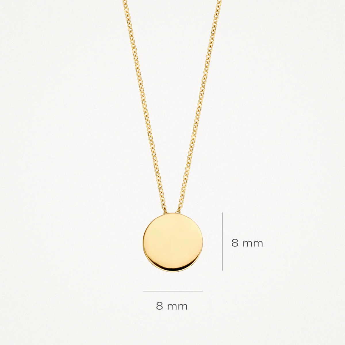 Blush 3088YGO gouden ketting met ronde hanger 8 mm - Lengte 42 cm