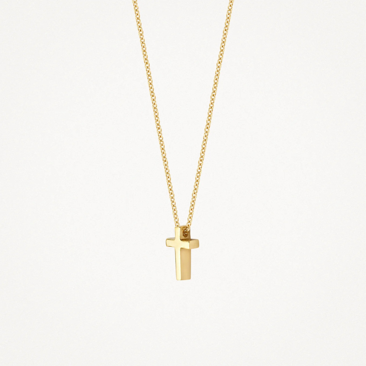 Blush 3091YGO gouden ketting met hanger kruisje 4.8 mm x 7 mm - Lengte 42 cm