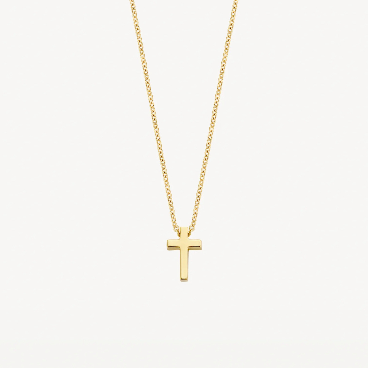 Blush 3091YGO gouden ketting met hanger kruisje 4.8 mm x 7 mm - Lengte 42 cm