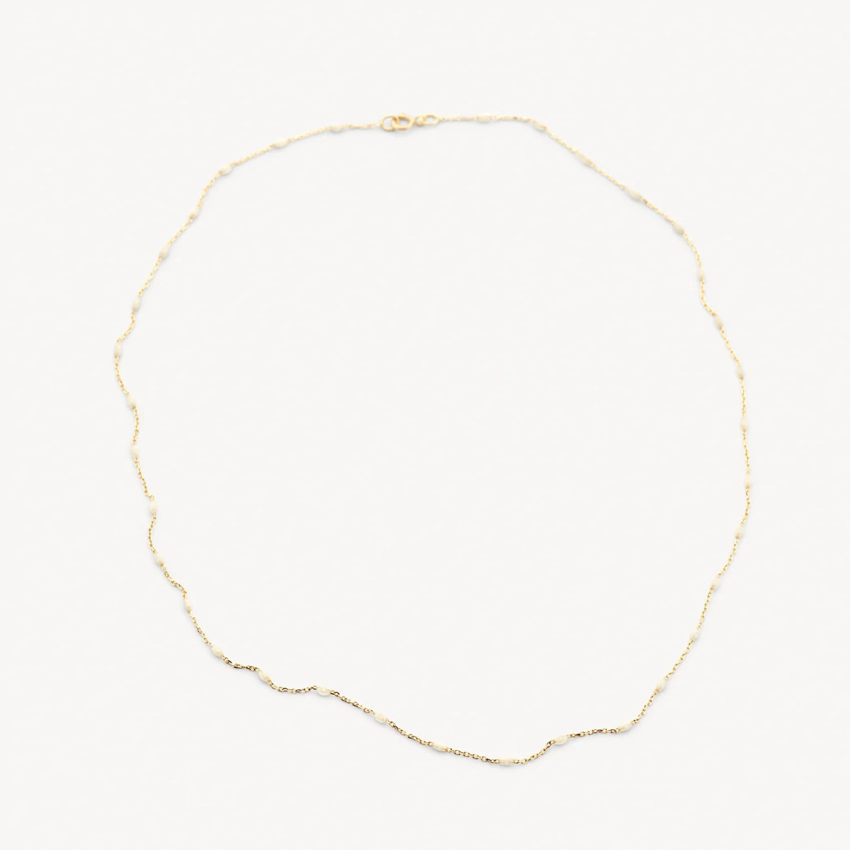 Blush 3162YRM gouden ketting met witte resin stenen 2.75 x 1.5 mm - Lengte 42 cm