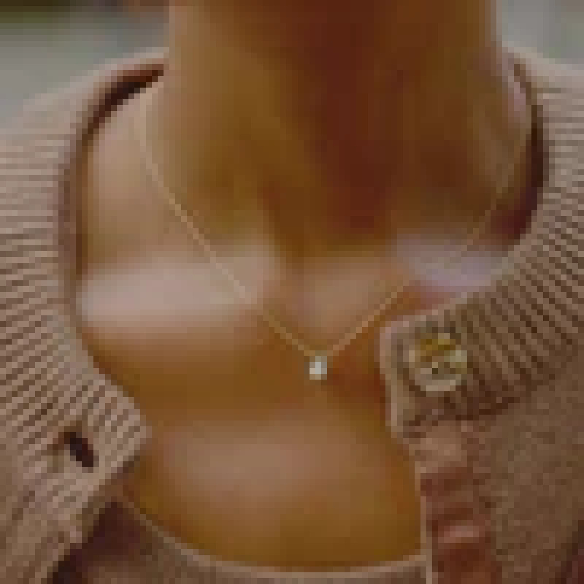 Blush 3163YPW gouden ketting met hanger parel en zirkonia 5.3 mm x 7.9 mm - Lengte 42 cm