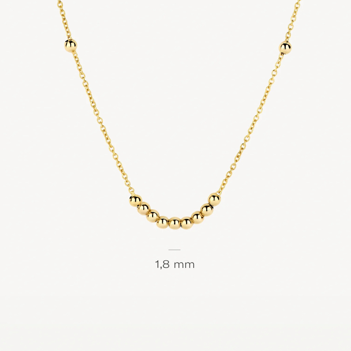Blush 3182YGO gouden ketting met bolletjes 1.8 mm breed - Lengte 42 cm