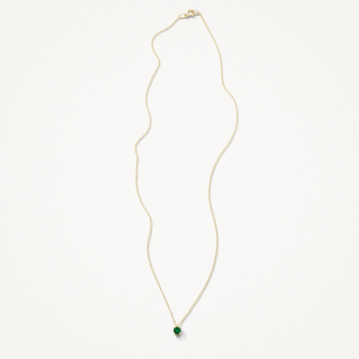Blush 3200YEM gouden ketting met ronde smaragd hanger 3.7 mm - Lengte 42 cm