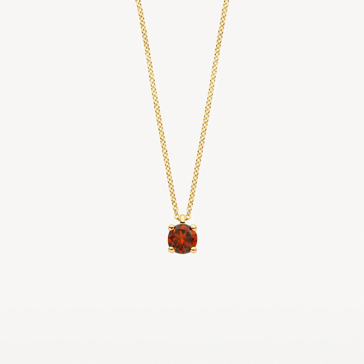 Blush 3200YGA gouden ketting met ronde granaat hanger 3.7 mm - Lengte 42 cm