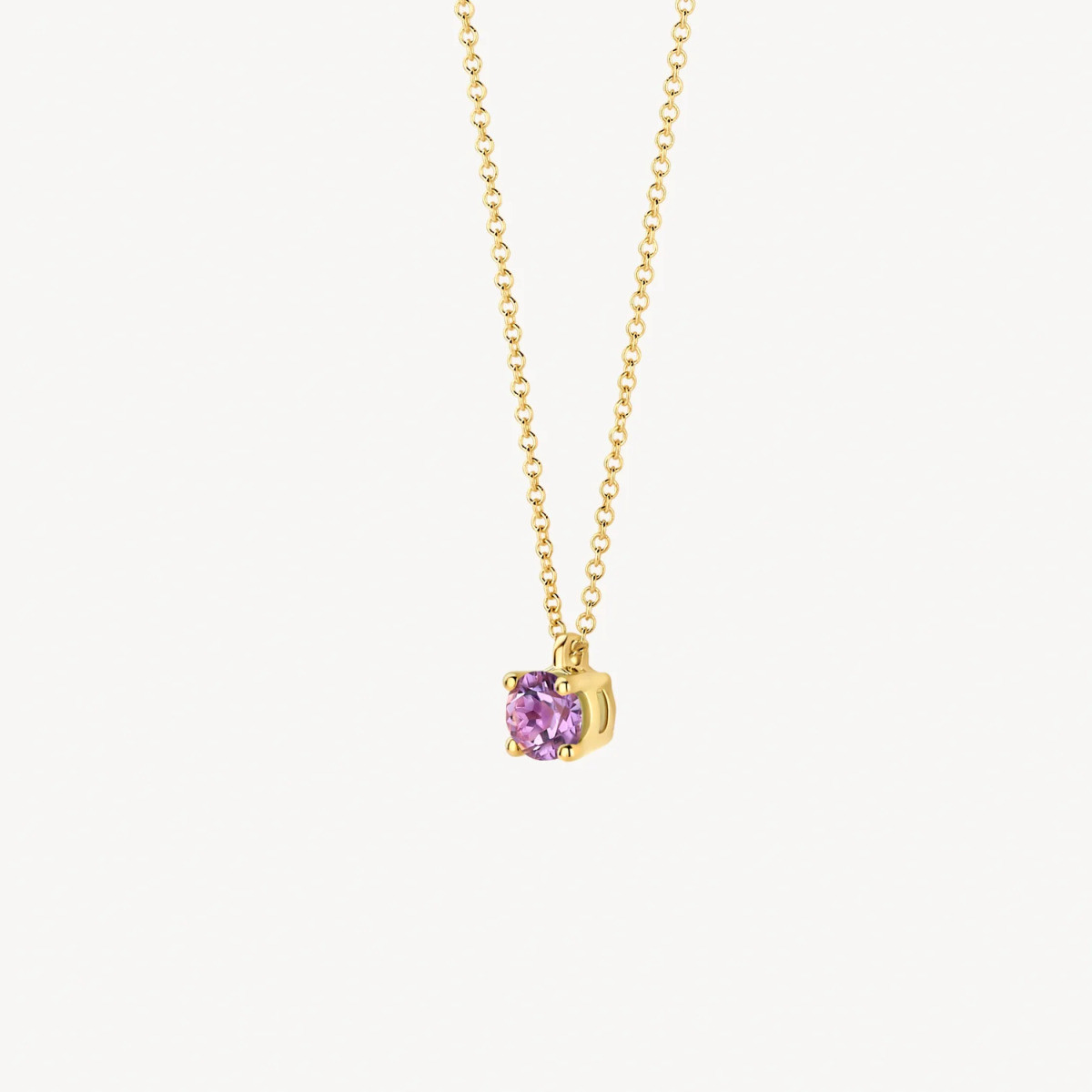 Blush 3200YPA gouden ketting met ronde hanger amethist 3.7 mm - Lengte 42 cm