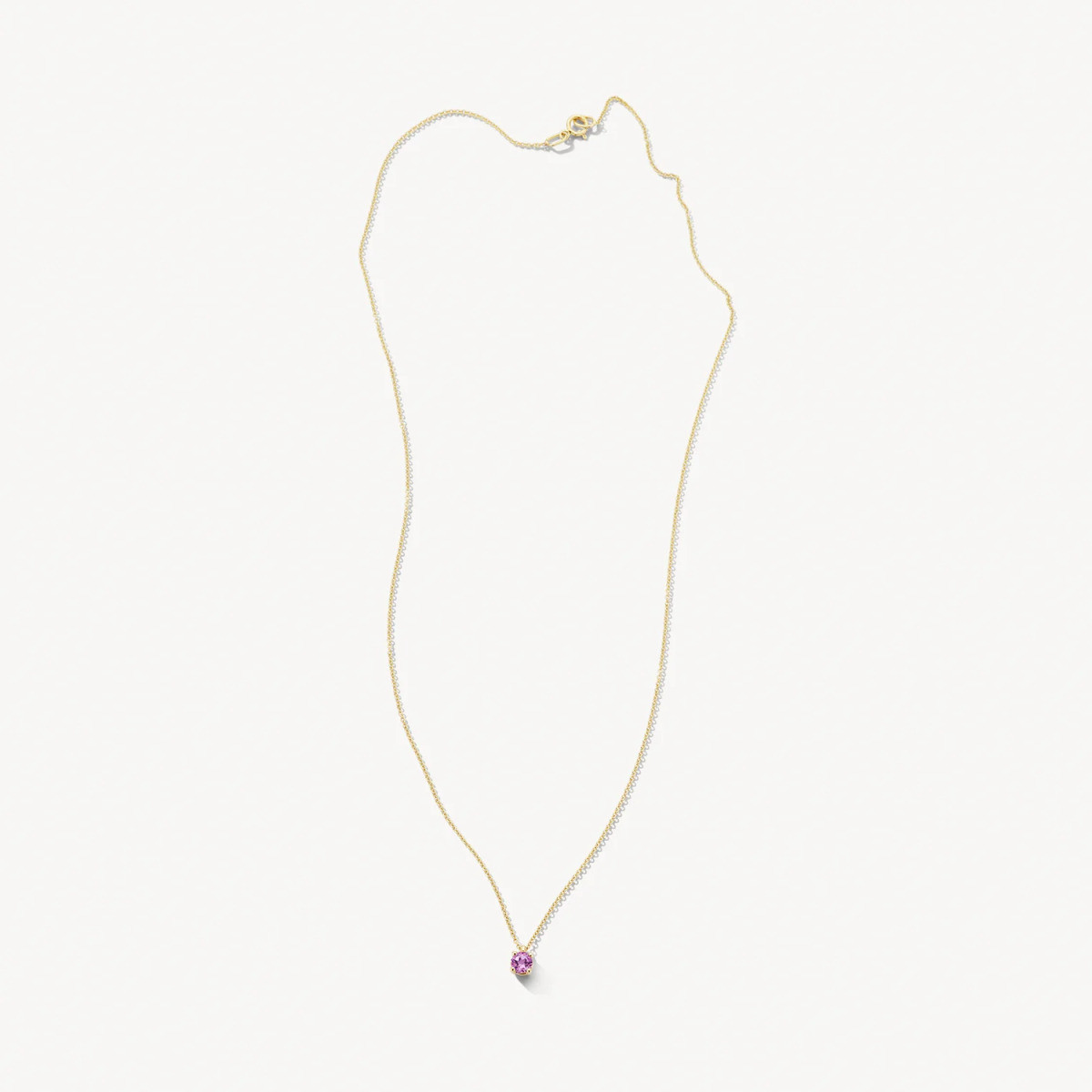 Blush 3200YPA gouden ketting met ronde hanger amethist 3.7 mm - Lengte 42 cm