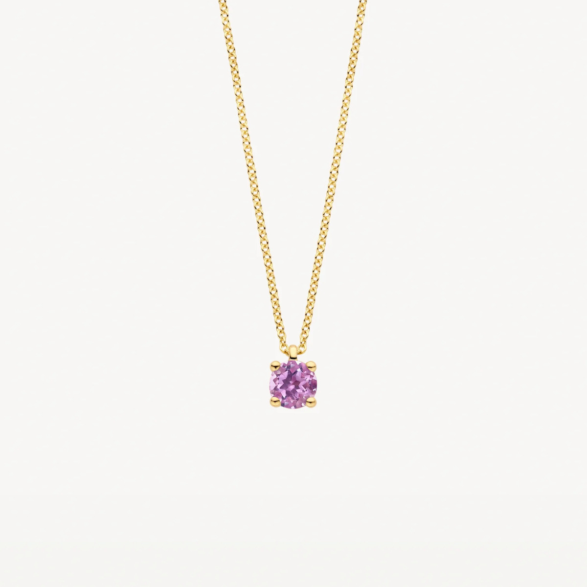 Blush 3200YPA gouden ketting met ronde hanger amethist 3.7 mm - Lengte 42 cm