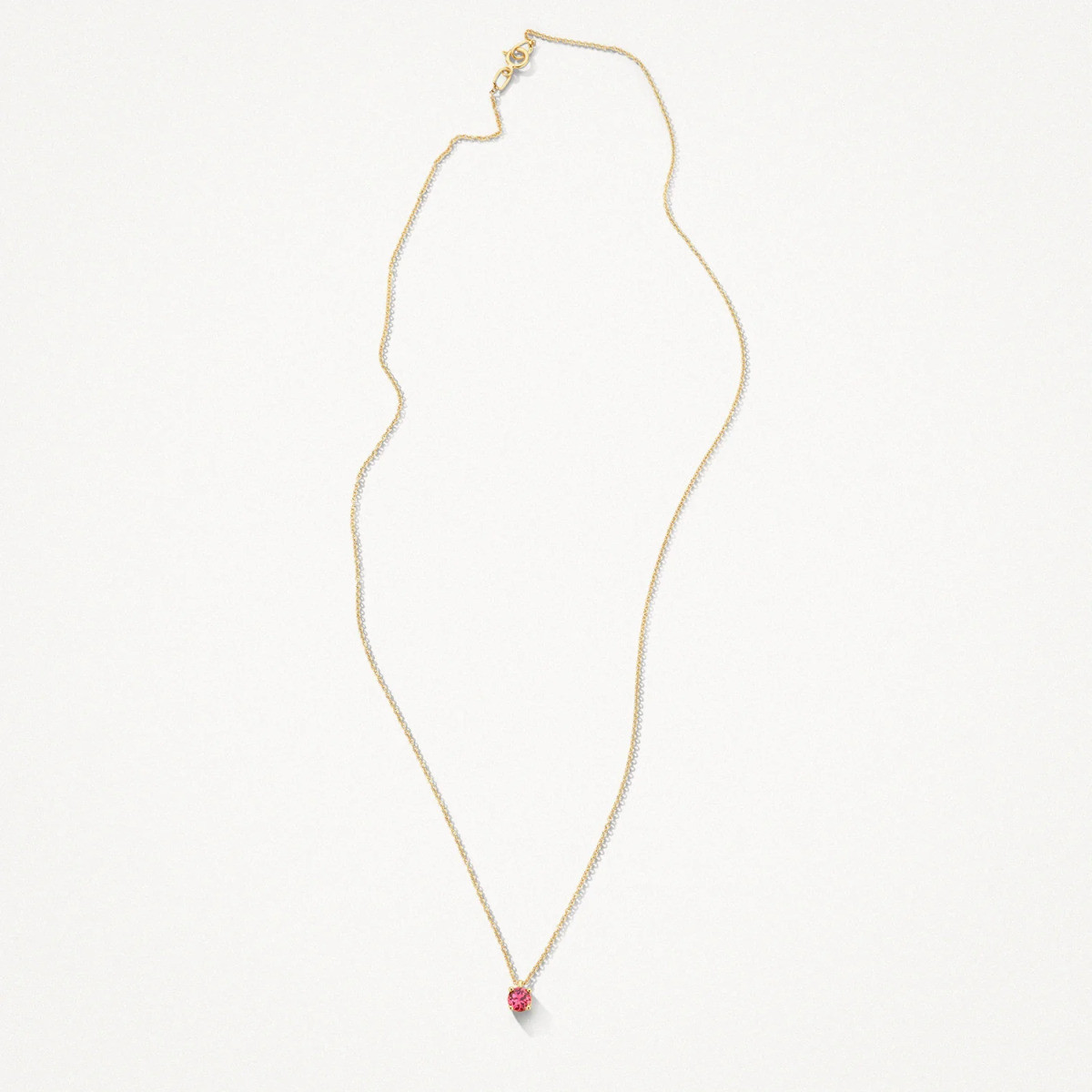Blush 3200YPT gouden ketting met ronde toermalijn hanger 3.7 mm - Lengte 42 cm