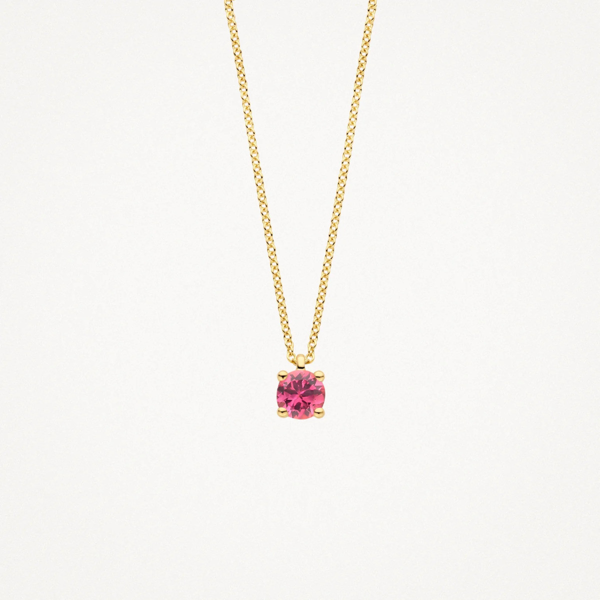 Blush 3200YPT gouden ketting met ronde toermalijn hanger 3.7 mm - Lengte 42 cm