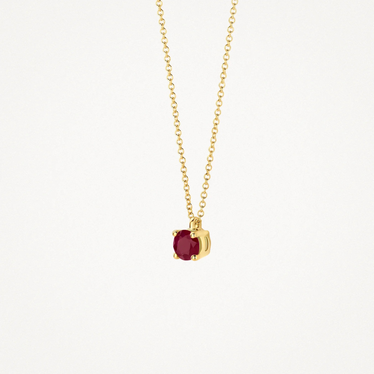 Blush 3200YRU gouden ketting met rode robijn hanger 3.7 mm - Lengte 42 cm
